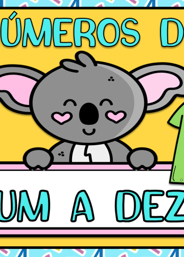Cartazes de numeros 1 a 10 - Tema koala