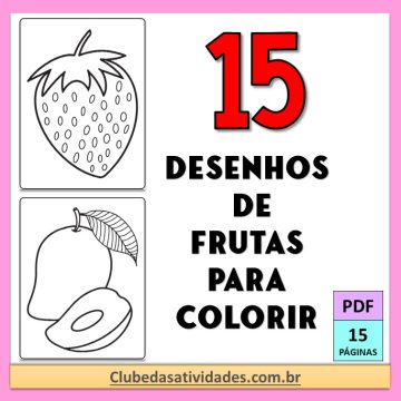 15 desenhos de frutas para colorir