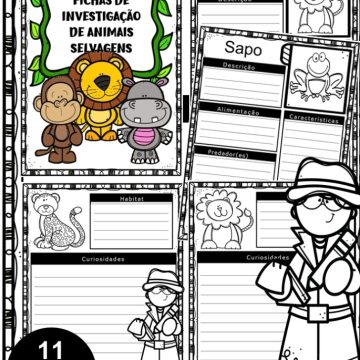 Fichas de animais atividades ciencias