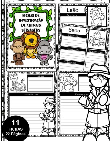 Fichas de animais atividades ciencias