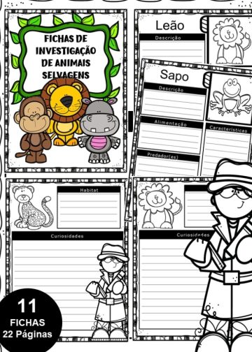 Fichas de animais atividades ciencias