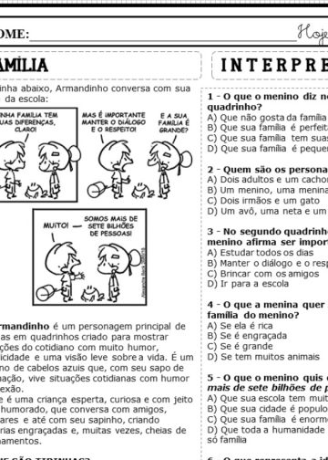 Atividades sobre Família para 4º e 5º ano