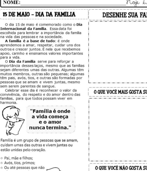 atividades Família 4º e 5º ano