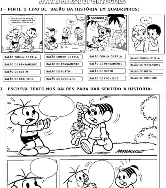 Conceito e atividades sobre História em quadrinhos para 1º ano