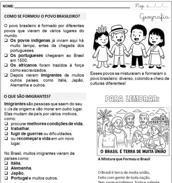 Formação do Povo Brasileiro - 4º ano