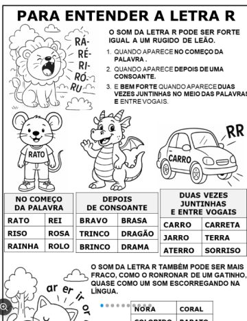 letra r 1º e 2º ano