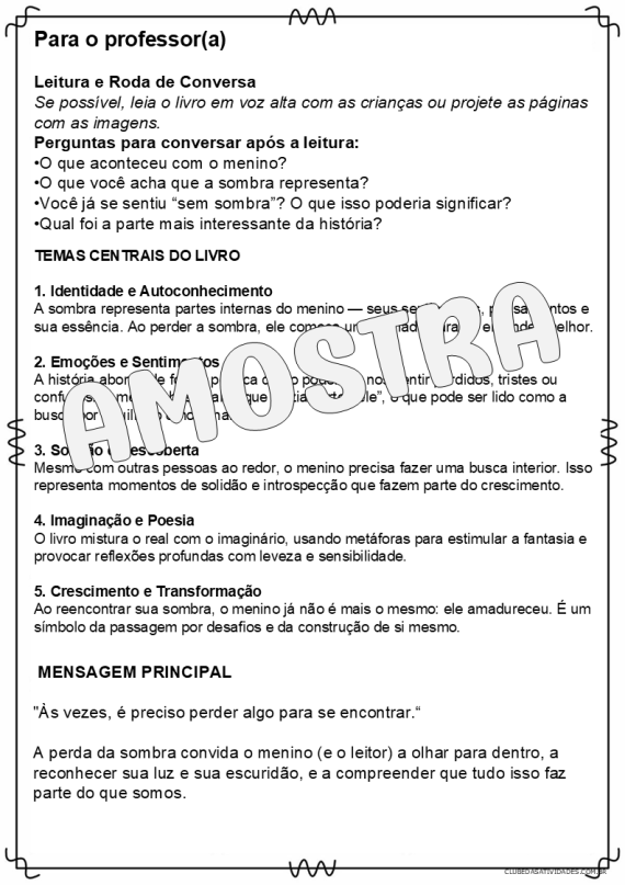 O menino que perdeu a sombra - Atividades 5º ano - Imagem 2
