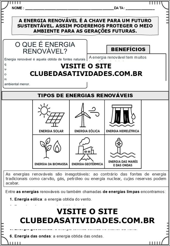 Tipos de Energia para 3º a 5º ano - Imagem 4