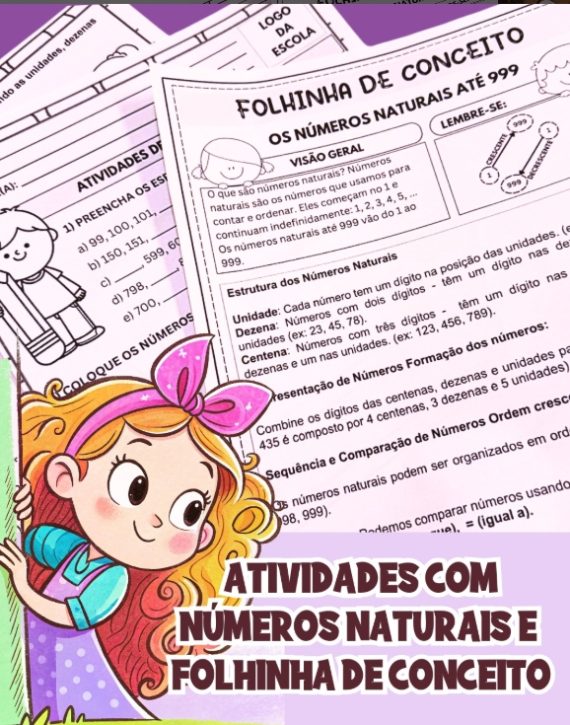 Atividades com Números Naturais e folhinha de conceito