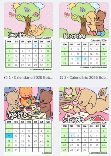 Calendário Bobbie Goods