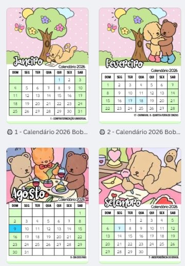 Calendário Bobbie Goods
