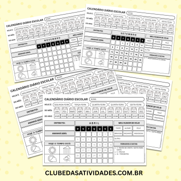 Calendário Diário em 4 modelos