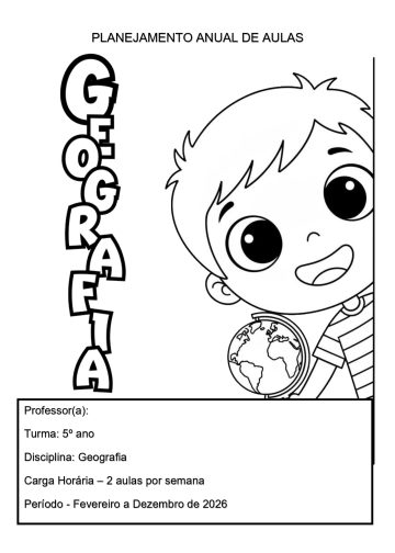 Planejamento de aulas - 5º ano – Geografia – 2 aulas por semana