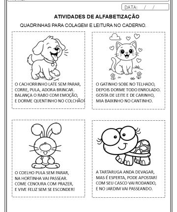 Quadrinhas para 2º ano