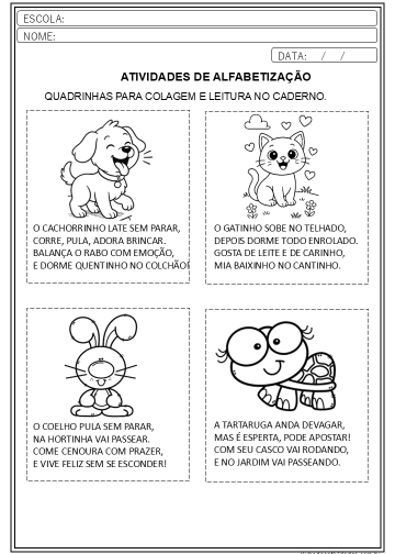 Quadrinhas para 2º ano