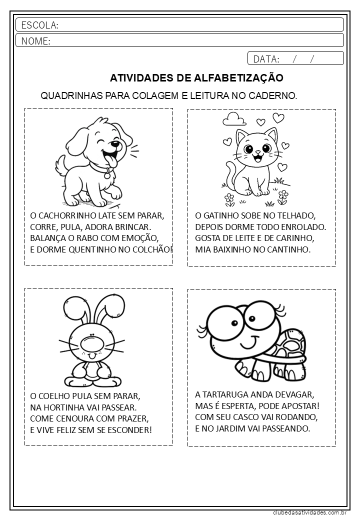 Quadrinhas para 2º ano