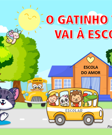 o gatinho Tom vai a escola