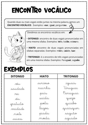 Encontro vocálico para 4º ano Encontro vocálico 4º ano