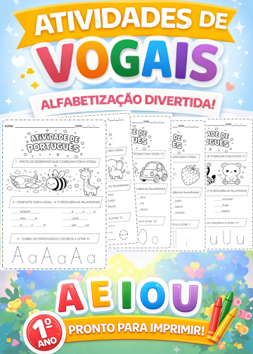 ATIVIDADES DE VOGAIS - 1º