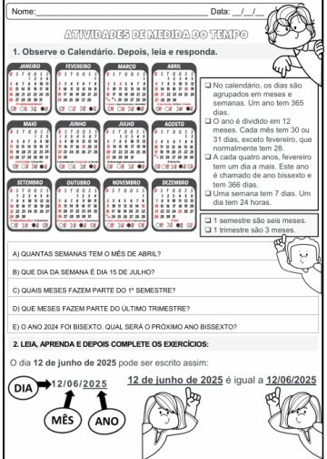 Atividades de Medida de Tempo