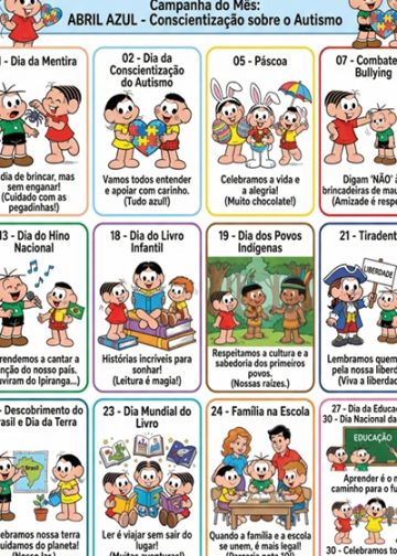 Calendário de Abril Calendário de Abril