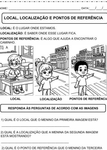 GEOGRAFIA 1º E 2º ANO - LOCAL LOCALIZACAO E PONTOS DE REFERENCIA