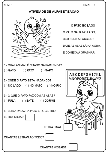 Atividade Alfabetização Letra - P