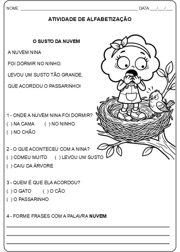 Atividade de Alfabetização Letra – N