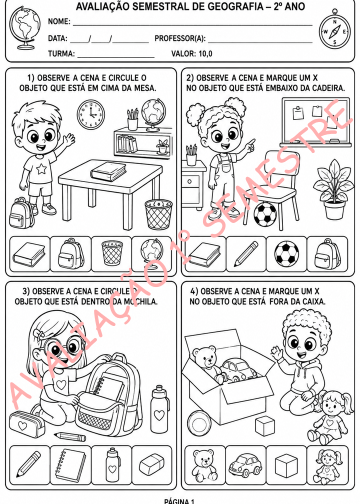 Avaliação Semestral 2° ano - Geografia