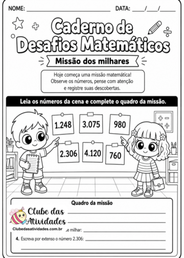 Atividade desafios Matemáticos - 3° ano