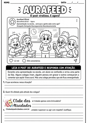 Atividade AuraFeed – 4° e 5° Ano Atividade AuraFeed - 4° e 5° Ano