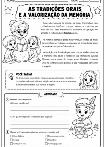 Atividades História BNCC EF05HI06 e EF05HI09 5º ano Atividades História 5º ano Registros da história linguagens e culturas