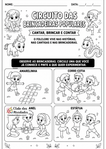 Atividades sobre Cantigas, brincadeiras e tradição oral — Educação Infantil