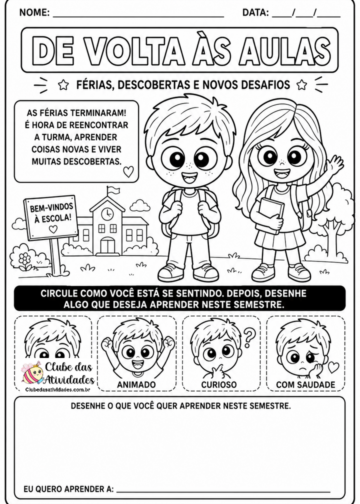 Atividade Interdisciplinar de Volta às Aulas — 1º Ano Atividade Interdisciplinar de Volta às Aulas — 1º Ano