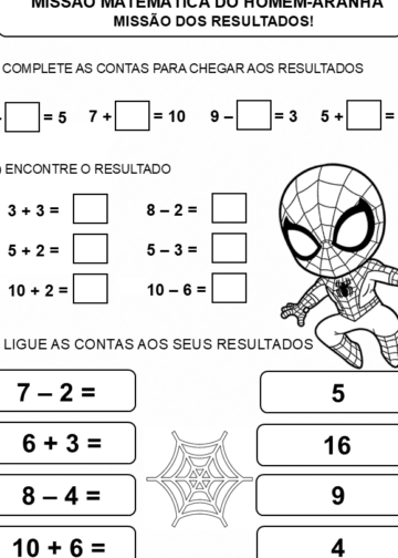 ATIVIDADES DE MATEMÁTICA DO HOMEM-ARANHA