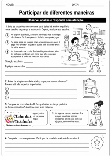 Atividades Brincadeiras e Jogos Inclusivos – Educação Física para o 3º Ano Atividades Brincadeiras e Jogos Inclusivos - Educação Física para o 3º Ano