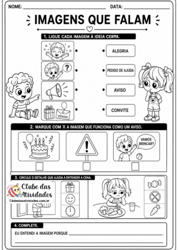 Atividade Imagens, Sons Comunicação 1º Ano Atividade Imagens, Sons Comunicação 1º Ano