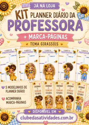 Kit de planner diário para professoras com o tema Girassóis Kit de planner diário para professoras com o tema Girassóis