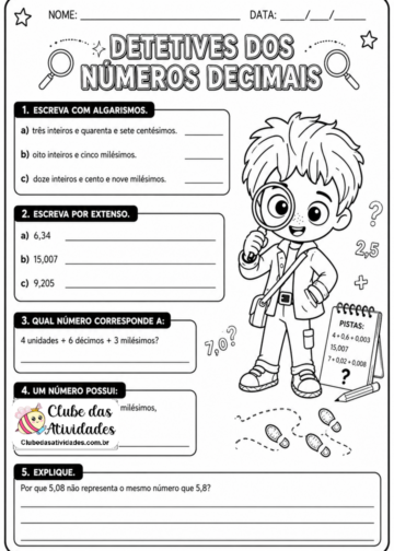NÚMEROS DECIMAIS — 5º ANO