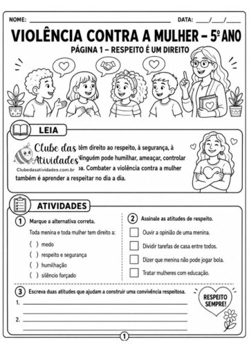 Violência contra a mulher Atividades 5º ano Violencia-contra-a-mulher-Atividades-5o-ano