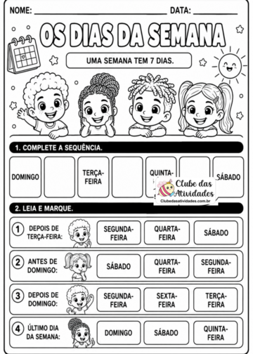 Atividade de ciências escalas do tempo 1º ano