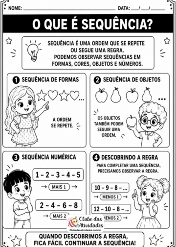 SEQUÊNCIAS NUMÉRICAS – 1º ANO