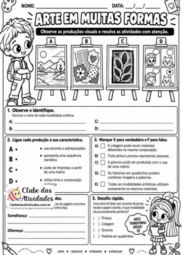 Arte em Muitas Formas — Atividades de Artes Visuais para o 4º Ano