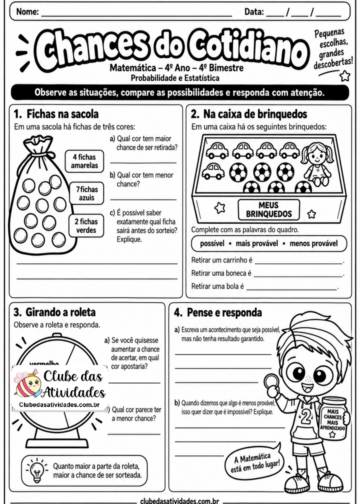 Atividades de Probabilidade e Estatística – 4º Ano