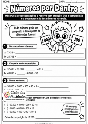 Atividade Por dentro dos Números – 4° Ano