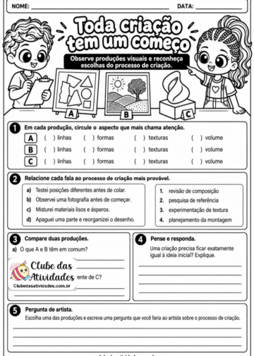 Processos de Criação – 4° Ano Artes