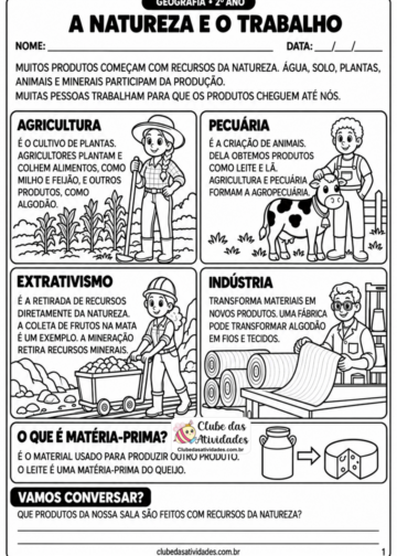 A Natureza e o Trabalho: Atividades de Geografia para o 2º Ano