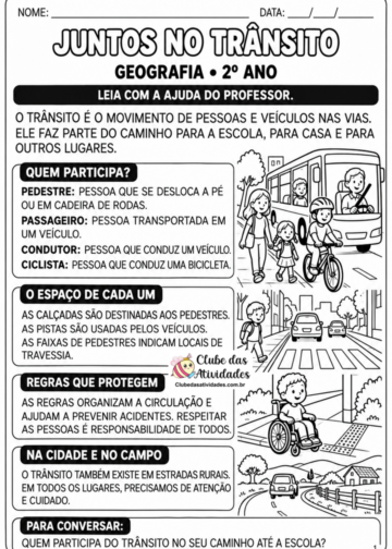 Juntos no Trânsito: Atividades de Geografia para o 2º Ano Juntos no Trânsito: Atividades de Geografia para o 2º Ano