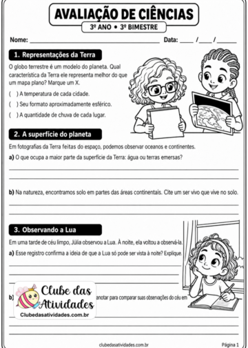 Avaliação de ciências do 3º bimestre — 3º ano