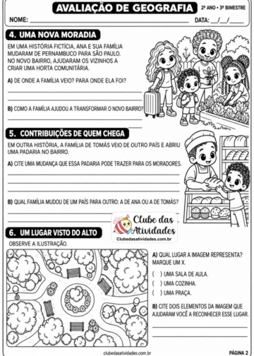 AVALIAÇÃO DE GEOGRAFIA DO 3 BIMESTRE – 2º ANO